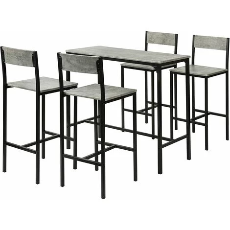 Set De 1 Table + 4 Chaises Ensemble Table De Bar, SoBuy® OGT14-HG 3 Set De 1 Table + 4 Chaises Ensemble Table De Bar, SoBuy® OGT14-HG