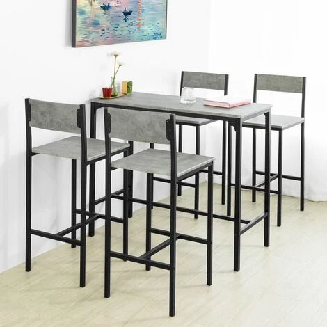 Set De 1 Table + 4 Chaises Ensemble Table De Bar, SoBuy® OGT14-HG 7 Set De 1 Table + 4 Chaises Ensemble Table De Bar, SoBuy® OGT14-HG – Image 5
