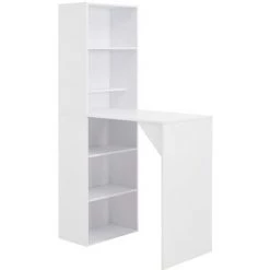 HAPPYSHOPPING Table De Bar Avec Armoire Blanc 115 X 59 X 200 Cm