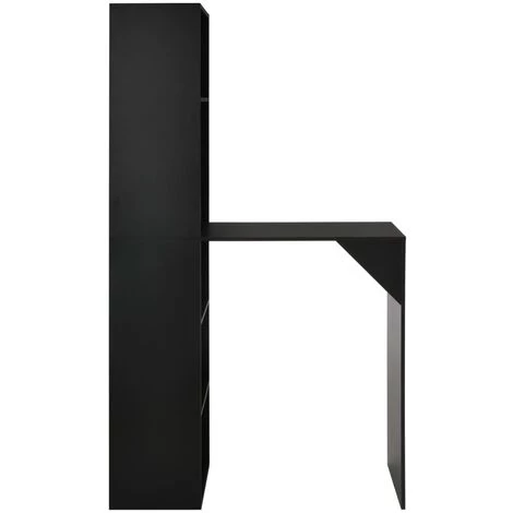 HAPPYSHOPPING Table De Bar Avec Armoire Noir 115 X 59 X 200 Cm 6 HAPPYSHOPPING Table De Bar Avec Armoire Noir 115 X 59 X 200 Cm – Image 4