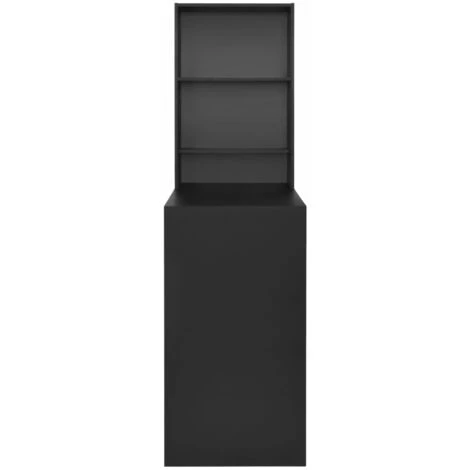 HAPPYSHOPPING Table De Bar Avec Armoire Noir 115 X 59 X 200 Cm 7 HAPPYSHOPPING Table De Bar Avec Armoire Noir 115 X 59 X 200 Cm – Image 5