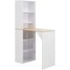 HAPPYSHOPPING Table De Bar Avec Armoire Blanc 115 X 59 X 200 Cm -Table haute et bar Soldes 40562103 1