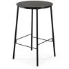 LES TENDANCES Table Haute Ronde Bois Massif Et Pieds Métal Noir Lava 70 Cm -Table haute et bar Soldes 40716178 1