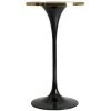 LES TENDANCES Table De Bar Ronde Marbre Et Métal Noir Nath -Table haute et bar Soldes 41346008 1