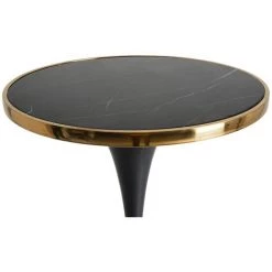 LES TENDANCES Table De Bar Ronde Marbre Et Métal Noir Nath 5 LES TENDANCES Table De Bar Ronde Marbre Et Métal Noir Nath -Table haute et bar Soldes 41346008 2