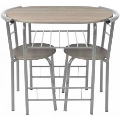 HAPPYSHOPPING Ensemble De Meuble Pour Salle A Manger MDF -Table haute et bar Soldes 41371128 3