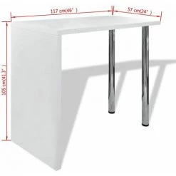 HAPPYSHOPPING Table De Bar MDF Avec 2 Pieds En Acier Haut Brillance Blanc 9 HAPPYSHOPPING Table De Bar MDF Avec 2 Pieds En Acier Haut Brillance Blanc -Table haute et bar Soldes 41836327 3