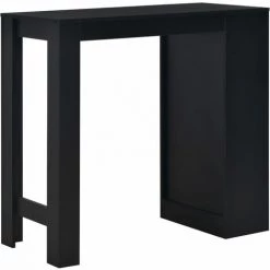HAPPYSHOPPING Table De Bar Avec Etagere Noir 110x50x103 Cm -Table haute et bar Soldes 41839766 4