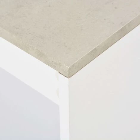 HAPPYSHOPPING Table De Bar Avec Etagere Blanc 110x50x103 Cm 4 HAPPYSHOPPING Table De Bar Avec Etagere Blanc 110x50x103 Cm – Image 2