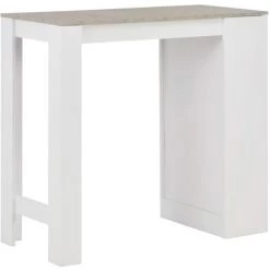 HAPPYSHOPPING Table De Bar Avec Etagere Blanc 110x50x103 Cm 10 HAPPYSHOPPING Table De Bar Avec Etagere Blanc 110x50x103 Cm -Table haute et bar Soldes 41839772 4