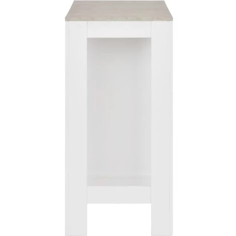 HAPPYSHOPPING Table De Bar Avec Etagere Blanc 110x50x103 Cm 7 HAPPYSHOPPING Table De Bar Avec Etagere Blanc 110x50x103 Cm – Image 5
