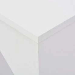 HAPPYSHOPPING Table De Bar Avec Tablette Amovible Blanc 138x39x110 Cm -Table haute et bar Soldes 41839784 2