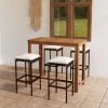 HAPPYSHOPPING Ensemble De Bar De Jardin Avec Coussins 5 Pcs Marron 1 HAPPYSHOPPING Ensemble De Bar De Jardin Avec Coussins 5 Pcs Marron -Table haute et bar Soldes 41850472 1
