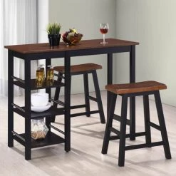 HAPPYSHOPPING Assortiment De Bar 3 Pcs MDF Noir