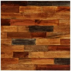 HAPPYSHOPPING Ensemble De Bar 3 Pcs Bois Massif Recycle Et Cuir De Chevre -Table haute et bar Soldes 41956044 4