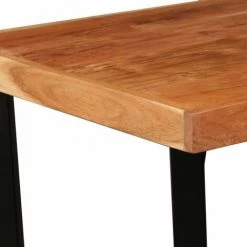 HAPPYSHOPPING Ensemble De Bar 3 Pcs Bois D'acacia Massif Et Cuir Veritable 9 HAPPYSHOPPING Ensemble De Bar 3 Pcs Bois D'acacia Massif Et Cuir Veritable -Table haute et bar Soldes 41956080 3