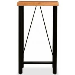 HAPPYSHOPPING Ensemble De Bar 3 Pcs Bois D'acacia Massif Et De Recuperation -Table haute et bar Soldes 41956083 3