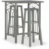 HAPPYSHOPPING Ensemble De Bar 3 Pcs Bois Et Acier Anthracite -Table haute et bar Soldes 41956519 1