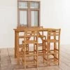 HAPPYSHOPPING Ensemble De Bar D'exterieur 5 Pcs Bois D'acacia Massif -Table haute et bar Soldes 41956952 1