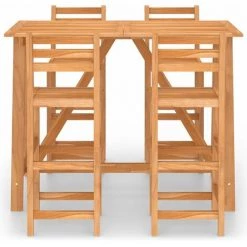HAPPYSHOPPING Ensemble De Bar D'exterieur 5 Pcs Bois D'acacia Massif 9 HAPPYSHOPPING Ensemble De Bar D'exterieur 5 Pcs Bois D'acacia Massif -Table haute et bar Soldes 41956952 3