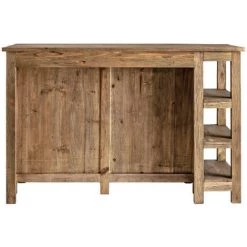 LES TENDANCES Comptoir De Bar 2 Portes 2 Tiroirs Pin Massif Recyclé Clair Lo -Table haute et bar Soldes 41998454 4