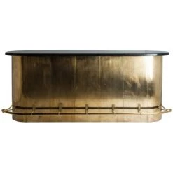 LES TENDANCES Comptoir De Bar Marbre Noir Et Métal Doré Nood