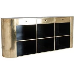 LES TENDANCES Comptoir De Bar Marbre Noir Et Métal Doré Nood -Table haute et bar Soldes 41998460 3