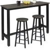 WOLTU 1 X Table De Bar + 2 X Tabourets De Bar Robuste -en MDF Et Métal - 140x40x100cm.Noir+Rouille 1 WOLTU 1 X Table De Bar + 2 X Tabourets De Bar Robuste -en MDF Et Métal - 140x40x100cm.Noir+Rouille -Table haute et bar Soldes 42213415 1