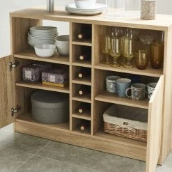 BAïTA Table De Bar POLY Effet Bois Et Béton Pivotante 126 à 191cm - Bois -Table haute et bar Soldes 42332641 3