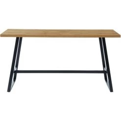 BAïTA Table Haute YBA Effet Chêne Et Métal Noir 200cm - Bois -Table haute et bar Soldes 42332984 4