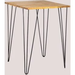 Table Haute En Manguier (80x80 Cm) Meriem SKLUM Bois De Manguiers - Fer Mangue - Mangue Mangue