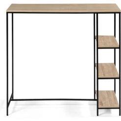 IDMARKET Table De Bar DETROIT 2 à 4 Personnes Design Industriel -Table haute et bar Soldes 43538982 3