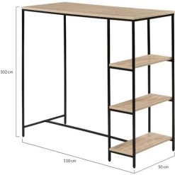 IDMARKET Table De Bar DETROIT 2 à 4 Personnes Design Industriel -Table haute et bar Soldes 43538982 4