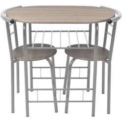 Topdeal Ensemble De Meuble Pour Salle à Manger MDF VDFF09585_FR -Table haute et bar Soldes 43715121 3
