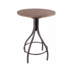 M-S Table De Bar Ronde 70x92 Cm En Sapin Et Métal - OONA