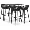 TRUE DEAL Ensemble De Bar 5 Pcs Noir -Table haute et bar Soldes 44460672 1