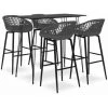 TRUE DEAL Ensemble De Bar 5 Pcs Noir Et Gris -Table haute et bar Soldes 44460679 1