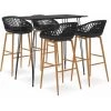 TRUE DEAL Ensemble De Bar 5 Pcs Noir 2 TRUE DEAL Ensemble De Bar 5 Pcs Noir -Table haute et bar Soldes 44460683 1