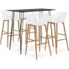 TRUE DEAL Ensemble De Bar 5 Pcs Noir Et Blanc -Table haute et bar Soldes 44460688 1