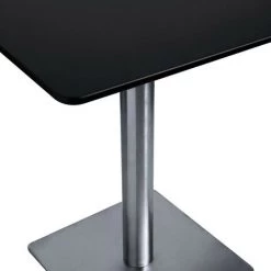 LES TENDANCES Table Haute De Bar Carrée Bois Noir L70xP70xH75 Cm Bary -Table haute et bar Soldes 44818334 2