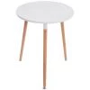 DéCOSHOP26 Table De Cuisine Petite Table D'appoint Ronde 3 Pieds En Bois Clair Ø60 Cm - Noir