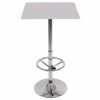 DéCOSHOP26 Table Haute De Bar Bistrot Avec Repose-pied 110 Cm Blanc - Blante