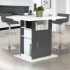 IDMARKET Ilot Central UGO 110 Cm Bois Blanc Et Gris Avec Rangements -Table haute et bar Soldes 45391570 1