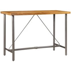 TRUE DEAL Table De Bar Teck Recyclé Massif 150 X 70 X 106 Cm -Table haute et bar Soldes 45779470 2