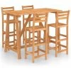 Hommoo Ensemble De Bar D'exterieur 5 Pcs Bois D'acacia Massif -Table haute et bar Soldes 46555965 1