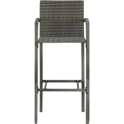 Hommoo Ensemble De Bar De Jardin 3 Pcs Gris 9 Hommoo Ensemble De Bar De Jardin 3 Pcs Gris -Table haute et bar Soldes 46556450 3