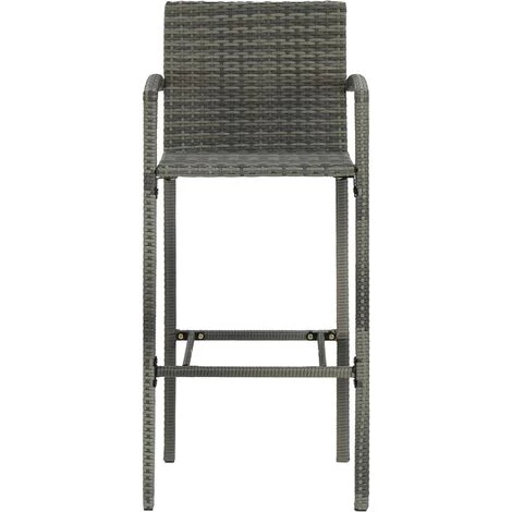 Hommoo Ensemble De Bar De Jardin 3 Pcs Gris 5 Hommoo Ensemble De Bar De Jardin 3 Pcs Gris – Image 3