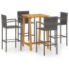 Hommoo Ensemble De Bar De Jardin 5 Pcs Gris -Table haute et bar Soldes 46556807 1