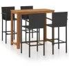 Hommoo Ensemble De Bar De Jardin 5 Pcs Noir -Table haute et bar Soldes 46556816 1