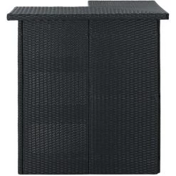 Hommoo Meuble De Bar De Jardin 4 Pcs Avec Coussins Resine Tressee Noir 11 Hommoo Meuble De Bar De Jardin 4 Pcs Avec Coussins Resine Tressee Noir -Table haute et bar Soldes 46561770 5